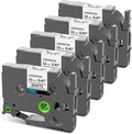 COLORWING TZe-231 Replace for Brother P-Touch Label Tape TZ Tape 12mm 0.47 Laminated White 1/2" TZe231 Label Maker Tape for Brother Ptouch PT-D210 D220 H110 1280 D410 D610 Cube Refills, 5-Pack