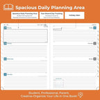 IN-LUXPRO Planner 2026 Daily Weekly and Monthly,11.5"x8.5",12 Months Spiral Bound Calendar Agenda with Self-adhesive Pen Holder,2026 Appointment Book with Vegan Leather Soft Cover,Orange
