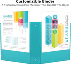 CIXILDTS 2-inch Round Ring Binder, Durable 2" 3 Ring Binder Fit Letter Size Paper, Light Blue, 6-Pack