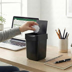 carrotez Mini Trash Can, Coffee Bar, Vanity, Desk, Countertop, 2 Liter/ 0.5 Gallon, Mini Wastebasket, Garbage Container Bin - Black