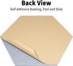 Fwpelt 12'' Medium Hexagon Cork-Bulletin Board Tiles Adhesive 10PCS 12x10 inch Frameless Sticky Corkboard Hex Felt Pin Board for Office-Wall Decor, Removable Hexagonal Tack Pinboard with 30 Pushpins