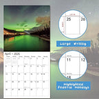2026 Wall Calendar,Calendar 2026, November 2025 - December 2026, Wall Calendar Aurora, 12" x 24" Opened,Full Page Months Thick & Sturdy Paper for Gift Perfect Calendar Organizing & Planning
