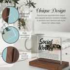 Social Worker Gifts, Thank You Desk Sign for Case Managers and Mental Health Advocates, Inspirational Recognition Plaque for Social Work Professionals PA049