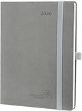 POPRUN 2026 Planner (Medium - 6.5'' x 8.5'') - 2026 Weekly Calendar ((Jan. 2026 - Dec. 2026) with Hourly Time Slots, Weekly/Monthly Appointment Book for Time Management - Leather Soft Cover - Grey