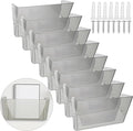 Colarr 8 Pcs Wall File Holder Organizer Plastic Wall Mount Mail Organizer with Screws Single Pocket Hanging Folder Paper Magazine Holder for Walls Office Home Classroom(Gray)
