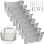 Colarr 8 Pcs Wall File Holder Organizer Plastic Wall Mount Mail Organizer with Screws Single Pocket Hanging Folder Paper Magazine Holder for Walls Office Home Classroom(Gray)