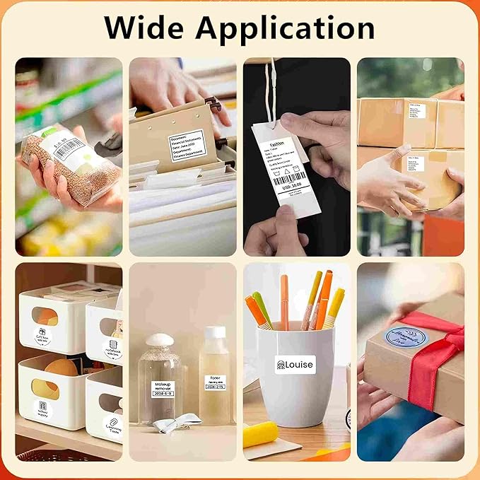 Risio Thermal Labels 1.57"x1.18"(40x30mm),220 Labels/Roll(10 Rolls),Waterproof, Oil-Resistant, Scratch-Resistant Thermal Label Paper,for Barcode/Address/Mailing/Logo/Business/Home