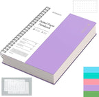 EMSHOI A4 Spiral Notebook Bullet Dotted journal, 11.2" X 8.27", 300 Pages/150 Sheets, 100gsm Dot Grid Paper, Waterproof Softcover, Twin-Wire Binding, for School Work Writing Note Taking-Purple