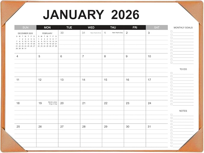 Desk Calendar 2026-2027 with Desk Mat – 22" x 17" Large Desk Pad Calendar Runs from January 2026 to June 2027, Office Supplies Desktop Monthly Calendar for Home & Office