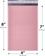 MAILERVIEW Light Pink Small Bubble Mailers 4x8 Inch #000 | Thick Padded Poly Bubble Mailer Envelopes | 500 Pack Bulk | Trading Card Sports Card Shipping