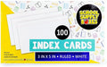 School Supply Boxes | 3x5 White Index Cards (100 ct.) | 10 Pack | Lined in Front, Blank in Back