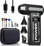 Electric Air Duster, 150000RPM Brushless Motor 4-Gear Adjustable Compressed Air Duster with LED Light,One-tap Booster with 8000mAh Rechargeable Battery, With storage bag for PC, Car, House, Outdoor