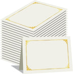 HAUTOCO 50 Packs Certificate Holders, Cream Color Diploma Folders Certificate Covers with Gold Foil Border for Letter Size 8.5x11 Cardstock, Award, Document, Graduation