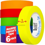 DEART 6 Pcs Colored Masking Tape, Extra Long 1008 Feet or 360 Feet x 1 Inch Painters Tape, Color Painter Tape for Arts & Crafts Labeling or Coding, Art Supplies (360 ft)