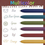UIXJODO Colorful Pens, 6 Pcs Colored Pens Fine Point Smooth Writing Pen, 0.5mm Colored Ink Gel Pen for Journaling Note Taking Writing, Office School Supplies Gifts for Women (6 Pcs Gold Vintage)