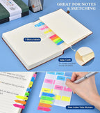 PERCUN A4 Lined Journal Notebook，365 Page Large Leather Journals for Writing Women Men，Hardcover Notebook with 100Gsm Thick Pages for Travel，Work，School，College Ruled, Daily Diary (8.5" x 11.4")