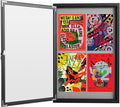 36×24 Inch Lockable Enclosed Bulletin Board, Weather-Resistant Outdoor Noticeboard with Locking Doors, Wall-Mounted Black Aluminum Frame & Grey Felt Presentation Board