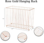 Hanging rose gold file manager, equipped with 6 letter sized plastic organ folders, file baskets, file boxes, storage boxes, office and study supplies, black