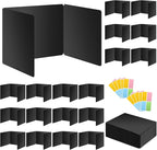 18 Pack Black Desk Dividers for Students, Privacy Shields Folder for Students, Durable & Waterproof Plastic Study Board, Classroom Teacher Supplies Test Divider, Includes Extra Labels