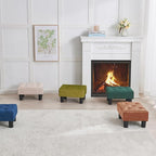 BRIAN & DANY Small Foot Stool, Leather Foot Stools with Legs, Stable Small Footstool for Living Room, Light Brown