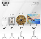 TR-LIFE 4 Pack Plate Stands for Display - 4 Inch Plate Holder Display Stand + Metal Easel Stand for Picture Frame, Decorative Plates, Book, Photo, Collectibles (4 Pack)