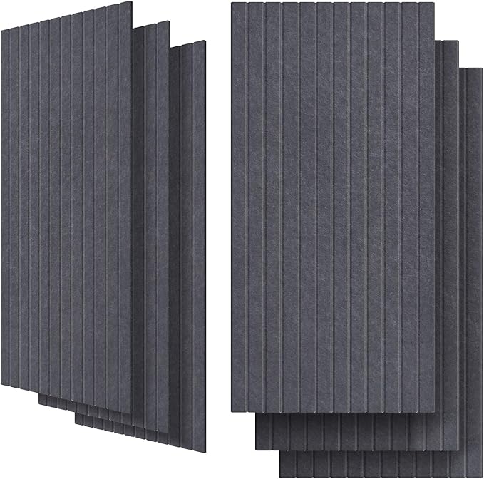 UMIACOUSTICS 6 Packs Acoustic Panel,47.2 x 23.6 Inches Decorative Sound Proof Panel for Office,Home Theater,Studio, Heather Grey