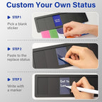 Office Door Signs with 6 Printed Status Options – Do Not Disturb, Out of Office, In a Meeting, Please Knock, Back Soon, Come on in – Includes Custom Personalized Blank Sticker for Privacy Workspace or Studio Available and Away
