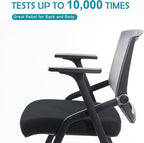 BLANEDUO Conference Room Chairs, Folding Office Desk Chair with Lumbar Support and Sliding Armrest, Stackable Office Guest Chairs & Reception Chairs(12 Pack)
