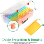 Photo Storage Box 4x6, 18 Inner Photo Case Large Photo Organizer Acid-Free Photo Box Storage Photo Keeper Photo Storage Case, Plastic Craft Storage Box for Photo Stickers Stamps Seeds (9 Colors)