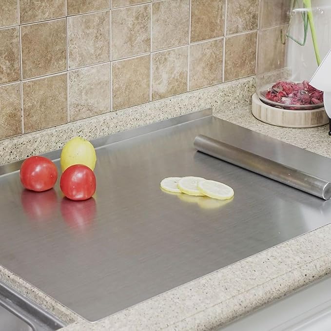 BILLAMB Stainless Steel Cutting Boards for The Kitchen, Suitable for Meat, Fruits, Vegetables, Bread, and Baking Large-sized Cutting Boards (90 x 58cm/35.5 x 22.8 in)