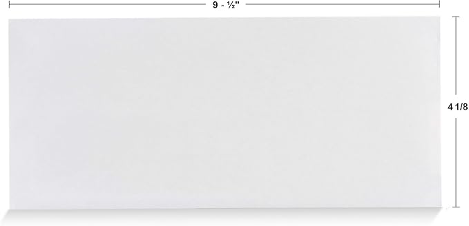 Aimoh 250 Custom Printed #10 Security Tinted Self–Seal Envelopes - Personalized with Logo and Address/Return Address Imprinted -Size 4-1/8 X 9-1/2" -White -24 LB - 250 Count (7-34010-250)