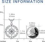 Compass Necklace for Women Men 925 Sterling Silver Pendant Urn Necklaces for Ashes Picture Locket Necklace Anchor Necklace Viking Necklace Crystals CZ Moonstone Abalone Shell Turquoise Compass Jewelry