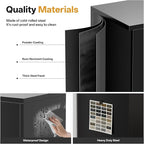 TaskStorz Metal Storage Cabinets with 1Drawer, 71" Storage Cabinet with 4 Locking Doors and 2 Adjustable Shelves, Steel Storage File Cabinet for Pantry Home, Kitchen, Office, Garage (Black)