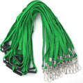 Lanyards Safety Black Lanyards Neck Flat Premium Breakaway Badge Lanyard with J-Hook for ID Nametag Badge Holder (Green, 50 PCS)