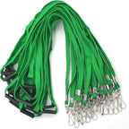 Lanyards Safety Black Lanyards Neck Flat Premium Breakaway Badge Lanyard with J-Hook for ID Nametag Badge Holder (Green, 50 PCS)