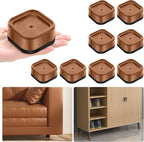 shouwuhho 8 Pack Furniture Risers Adjustable Bed Risers Heavy Duty Lifts Height 1", Square Stackable Bed Risers 1, 2 or 3 Inch for Desk Leg Table Couch Sofa Chair Bed Frame Legs Dorm, Brown