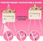 2 Pack White Easel Stand for Sign & Poster - 63" Adjustable Metal Easels for Wedding Welcome Sign, Painting, Canvas, Art Display - Portable Folding Tripod with Carry Bag, Holds 5 Lbs