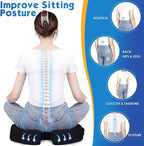 TushGuard Seat Cushion for Office Chair Memory Foam Non-Slip Cushion Back, Coccyx, Sciatica, Tailbone Pain Relief Butt Pillow for Office Chair, Car, Wheelchair, Black, X-Large