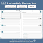 IN-LUXPRO Planner 2026 Daily Weekly and Monthly,11.5"x8.5",12 Months Spiral Bound Calendar Agenda with Self-adhesive Pen Holder,2026 Appointment Book with Vegan Leather Soft Cover,Blue