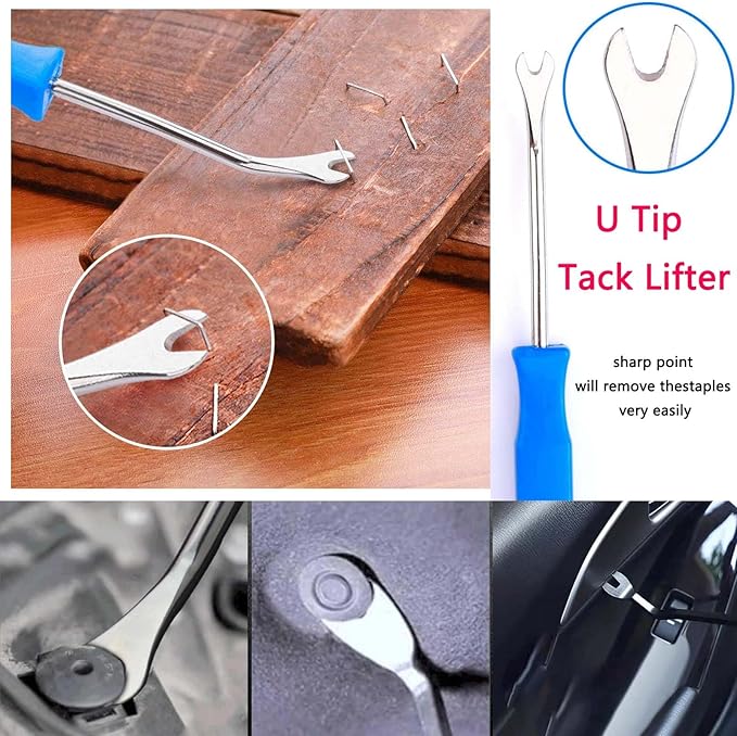 PUWANY 3pcs Upholstery Staple Remover Tool Includes Nail Puller Staples Puller and tack Remover,Nail Remove Tool for Removing Staples from Carpets Wooden Products Walls Boxes