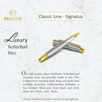 FANSTIK Customized RollerBall pen with name (MADE IN USA), stainless steel, Silver and gold, luxury engraved pen personalized for men and for women. (RollerBall Silver-Gold).