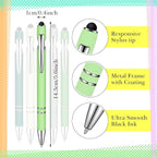 Zonon 38 Pieces Rubberized Ballpoint Pen with Stylus Tip Stylish Metal Pen Capacitive Styli with Soft Rubberized Grip, Black Ink for Most Devices(Charming Colors)