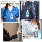 Lanyards for ID Badges Name Tags ID Card Holder, ID Badge Holder with Breakaway Lanyard, Cute Badge Reel Badge Clip Retractable, Women Teacher Nurse Student School Office Gift, Butterfly Design
