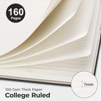 AHGXG Spiral Journal Notebook, 160 Lined Pages, A5 Medium Size (5.7'' x 8.3''), for Men & Women, Journaling, Writing, Work & Office, Hardcover, 100 GSM Thick Paper (Black)