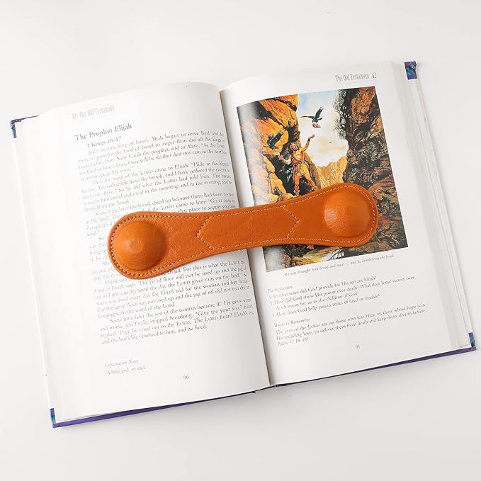Weighted Bookmark - Leather Book Page Weight Book Weights Holder for Hands-Free Reading Paper Weights for Cookbooks Crafts Music Books (01Camel)