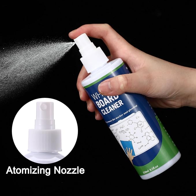 Dansib 8 Pack Whiteboard Cleaner Spray 8.5oz Dry Erase Board Cleaner with 6 Cloths Non Toxic Dry Erase Cleaner Removes Stubborn Marks from Whiteboards