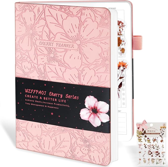 Undated Luxurious Weekly & Monthly Planner to Increase Productivity Hit Your Goals, Organizer Notebook Gratitude Journal Time Management Start Anytime, A5, Lasts 1 Year