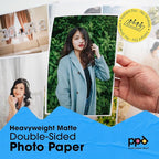 PPD 50 Sheets Inkjet Matte Double Sided Heavyweight Photo Quality Paper LTR 8.5 x 11 53lbs. 210gsm 9mil (PPD-45-50)