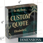 Custom Acrylic Sign Personalized, Custom Desk Name Plate, 18 Styles, (4"x4"), With Gift Box, USA Made by Acryluxe. (Luxurious)