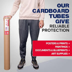 Paclord 4" x 36" Heavy-Duty Reinforced Cardboard Mailing Tube, Pack of 6 Tubes with 12 Caps – Secure USPS Approved – Great for Shipping and Storing of Prints, Artwork, Posters or Documents